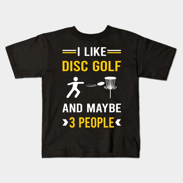 3 People Disc Golf Kids T-Shirt by Bourguignon Aror